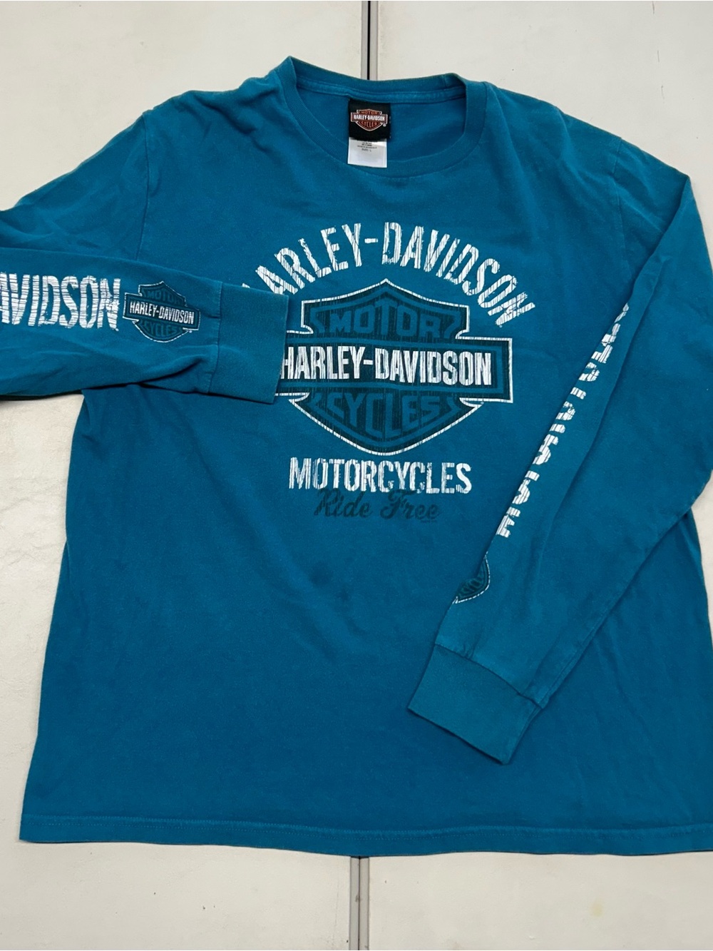 Harley-Davidson teal graphic long sleeve